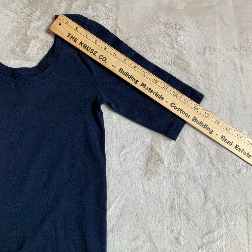 JCrew Blue M Perfect Fit Short Sleeve T Cottagecore Minimalist Monochrome Scandi